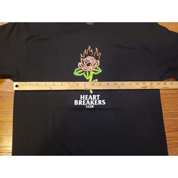 Heartbreakers Club T-shirt Men's Medium Black Rose‎ Flames Streetwear Cotton NWT - Picture 4 of 6